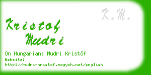 kristof mudri business card